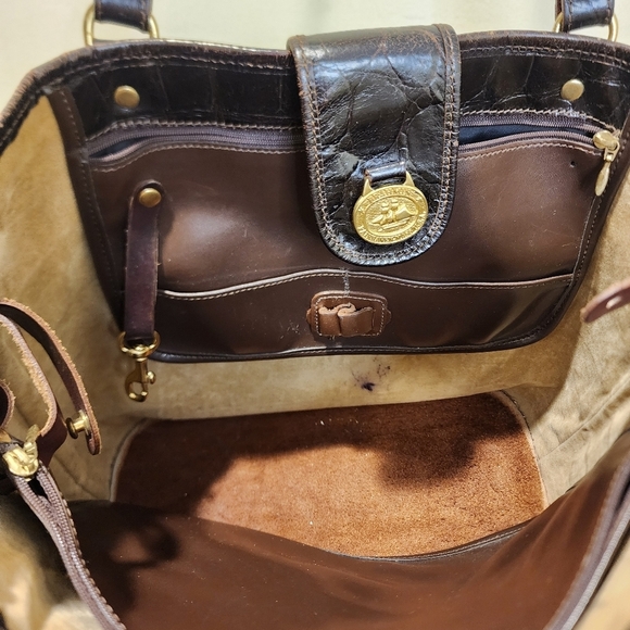 BRAHMIN Brown  Anywhere Melbourne croc embossed leather Shoulder  Tote Bag - Picture 13 of 16